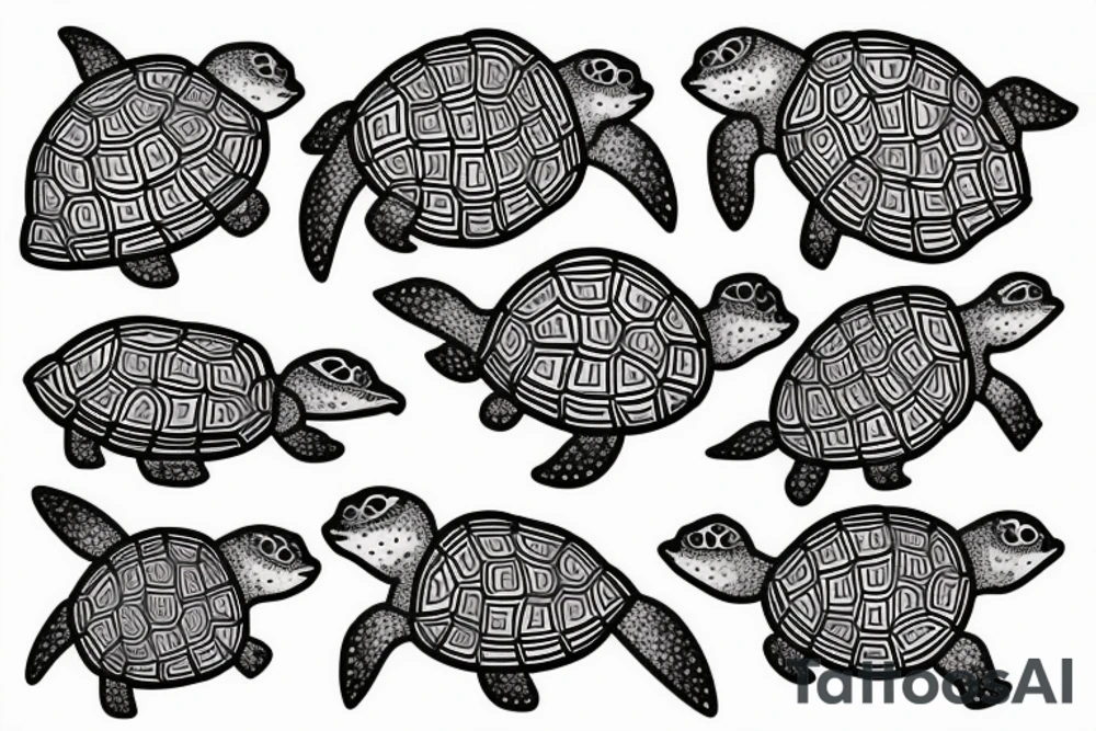 turtle made out of fern tattoo idea