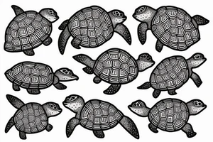 turtle made out of fern tattoo idea