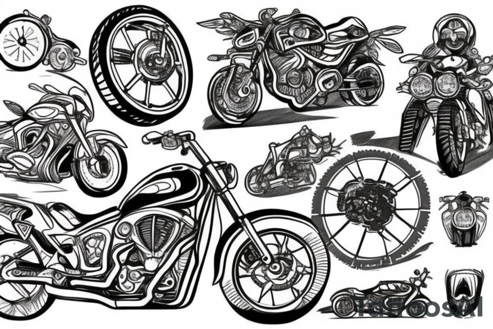 Gears of a motorbike tattoo idea