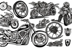 Gears of a motorbike tattoo idea