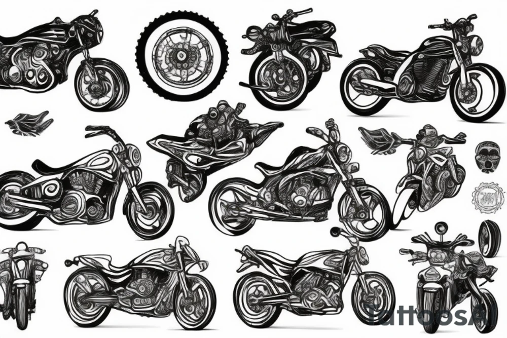 Gears of a motorbike tattoo idea