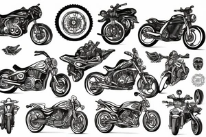 Gears of a motorbike tattoo idea