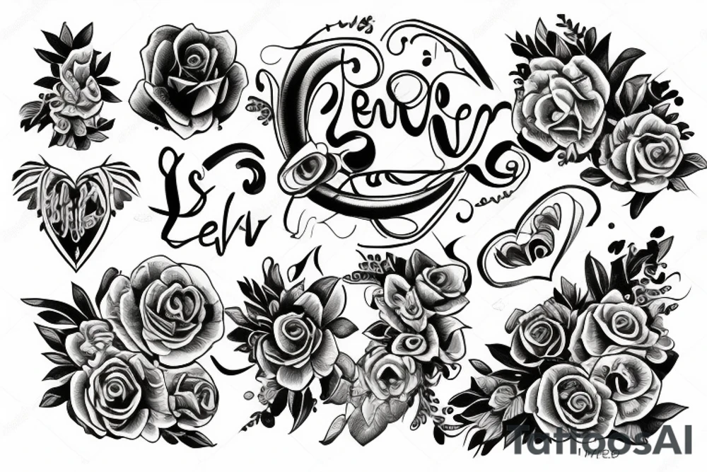 Letar S and letar H love tatoo tattoo idea