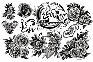 Letar S and letar H love tatoo tattoo idea