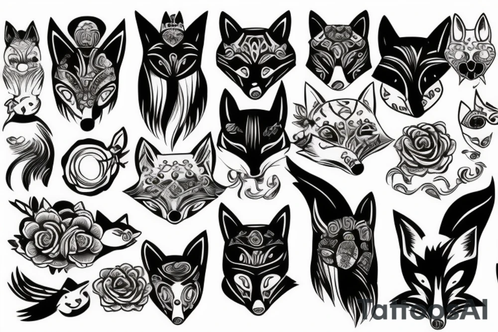 Fox mask tattoo idea