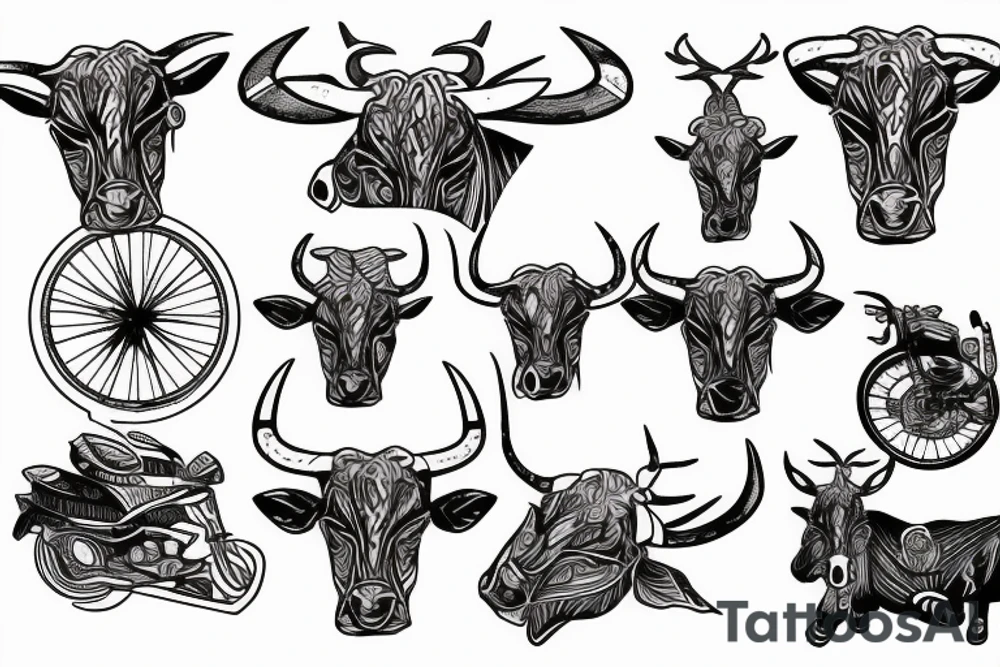Taurus with bike tattoo idea