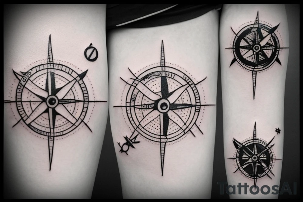 Taurus with bike and compass tattoo idea