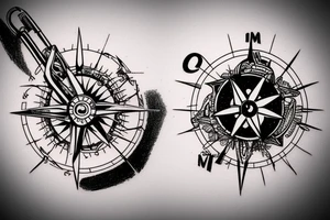 Taurus bike compass tattoo idea