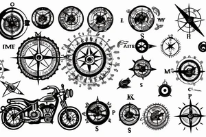bike compass taurus tattoo idea