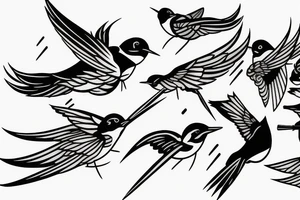 swallow vs 2 katanas tattoo idea