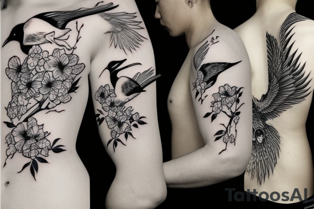 swallow vs 2 katanas tattoo idea