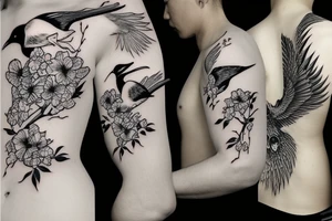 swallow vs 2 katanas tattoo idea