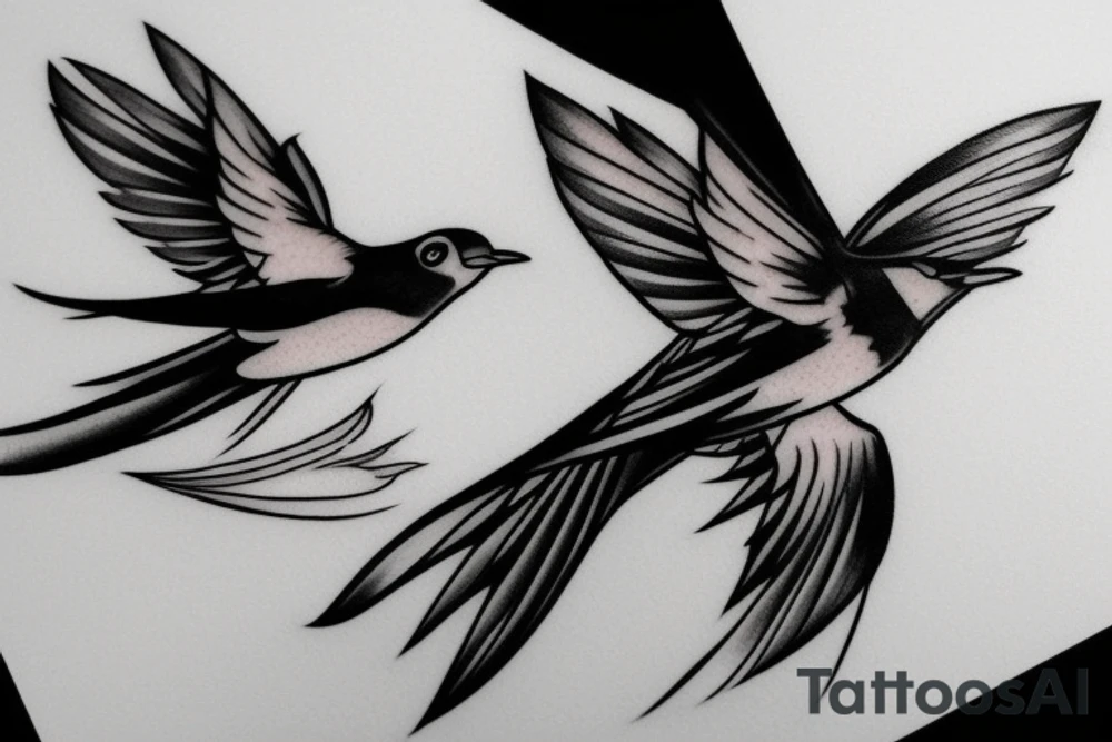 swallow 2 katanas tattoo idea