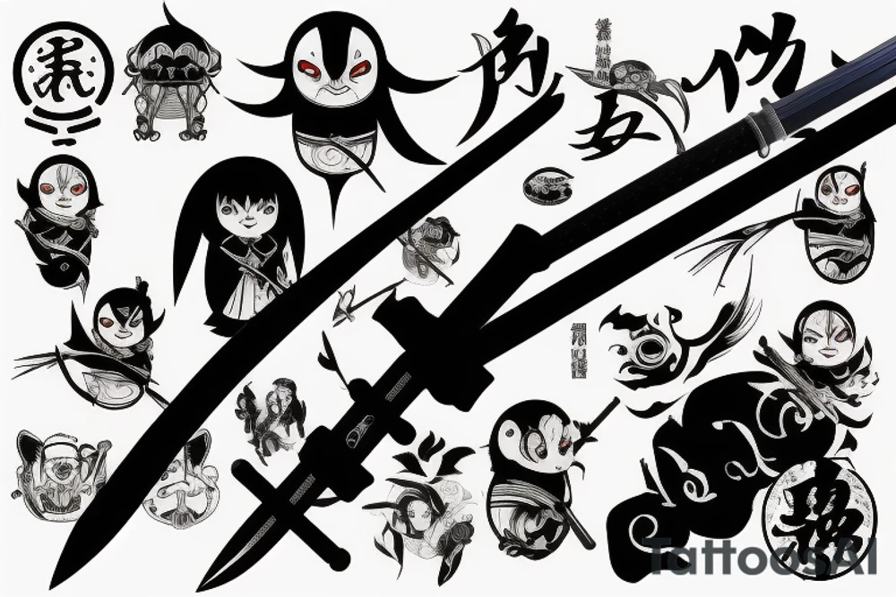 2 katana tattoo idea