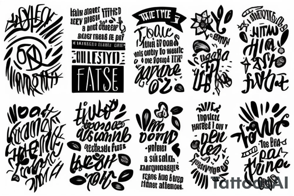 Optimistic 5 word text tattoo idea