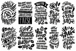 Optimistic 5 word text tattoo idea