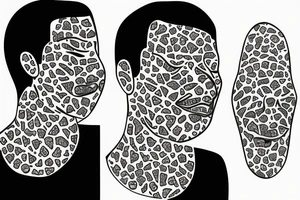 smiling no face portrait tattoo idea