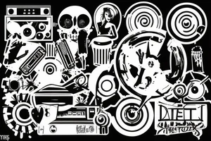 Text saying techno dj tattoo idea