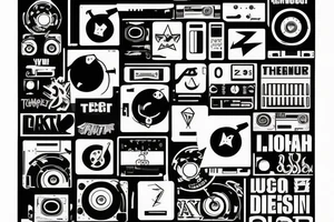 Text saying techno dj tattoo idea