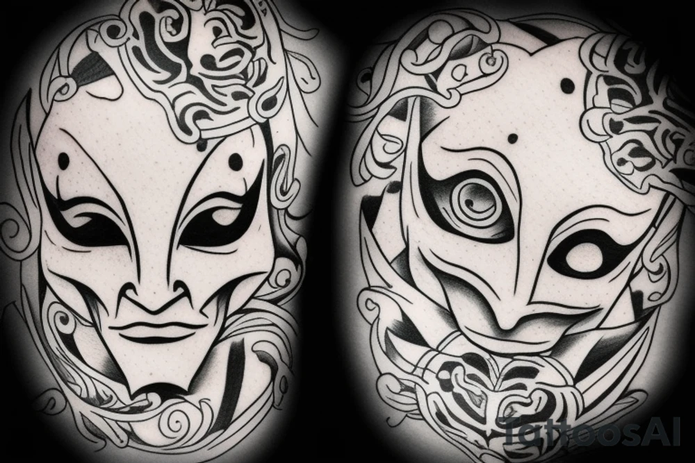 Masked jester tattoo idea