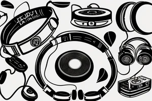 broken dj headphones tattoo idea