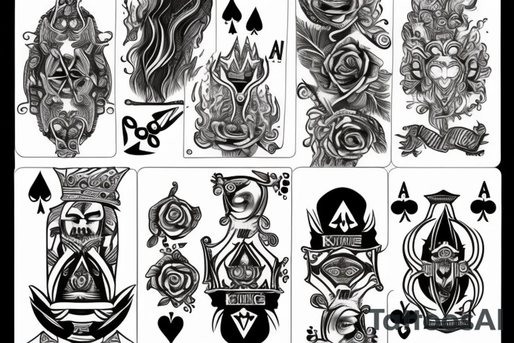 king spade card tattoo idea