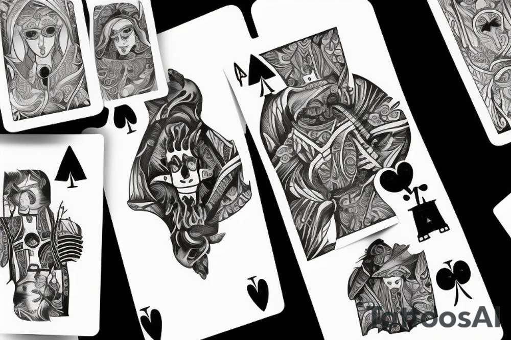 king spade card tattoo idea