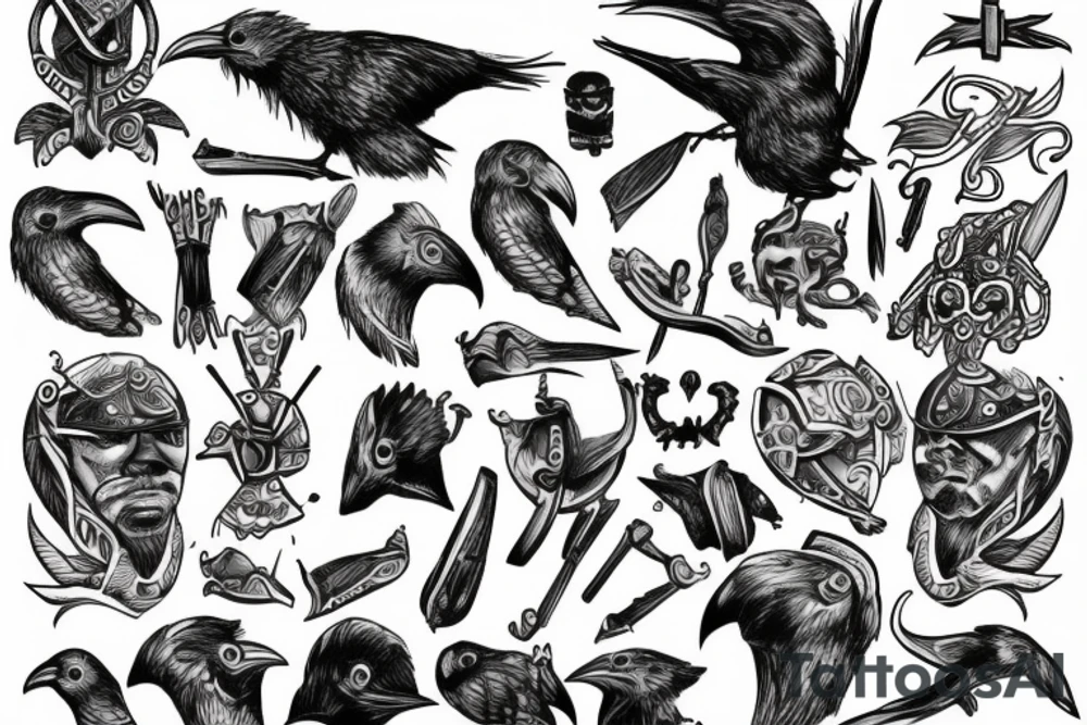 Viking, with 2 no ravens tattoo idea