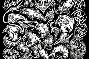 Viking, with 2 no ravens tattoo idea