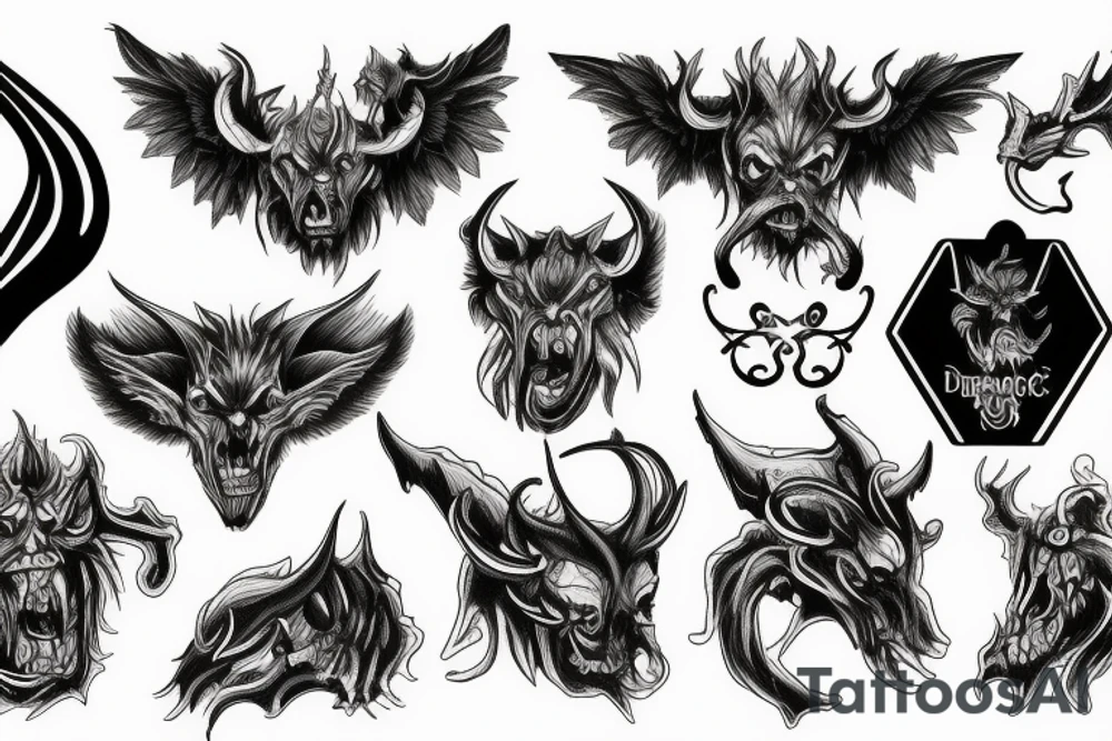 Demonic animals tattoo idea