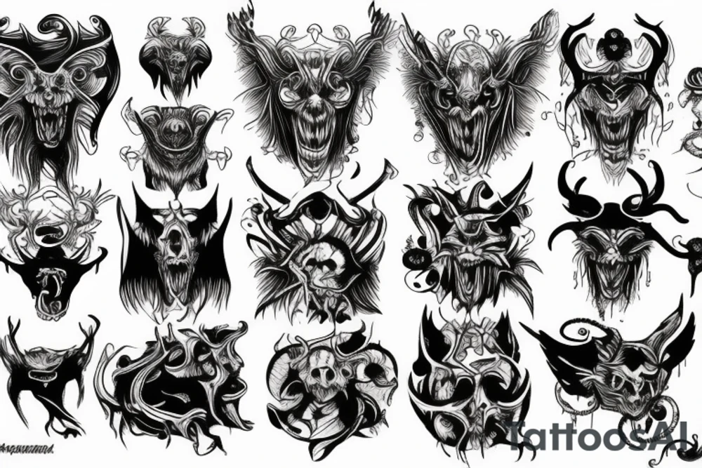 Demonic animals tattoo idea