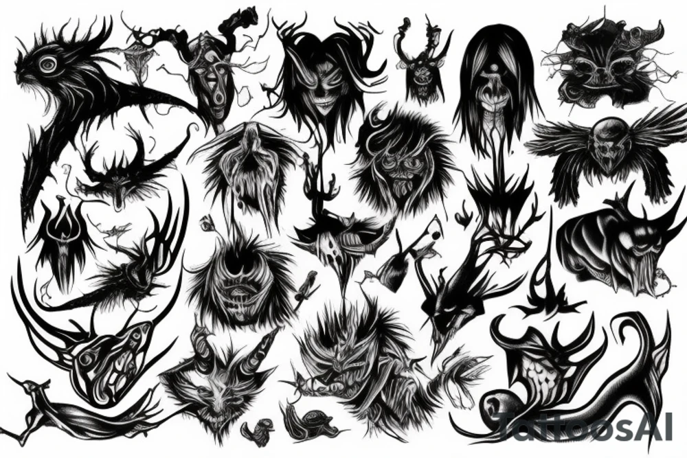 Demonic animals tattoo idea