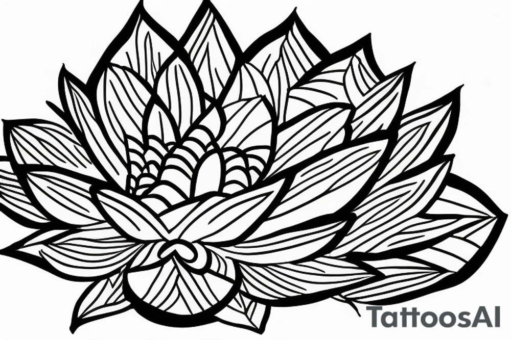 A lotus flower blooming from a human heart tattoo idea