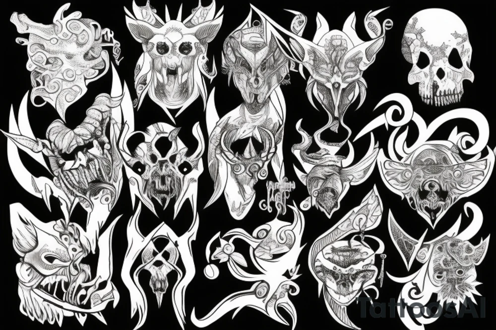Demonic animals tattoo idea