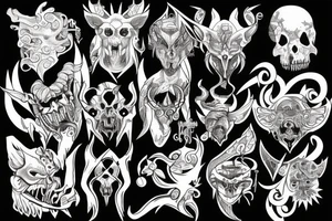 Demonic animals tattoo idea