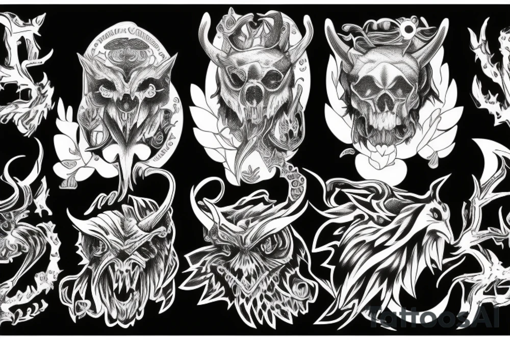Demonic animals tattoo idea
