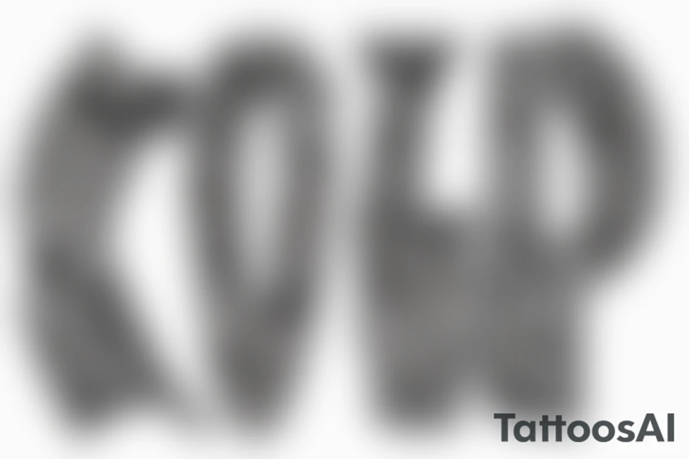 Two lovers with initials S and J tattoo idea