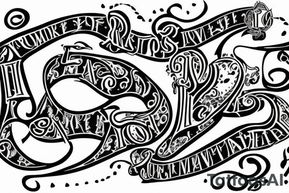 Two lovers with initials S and J tattoo idea