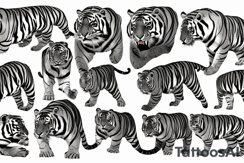 Earth apocalypse tiger tattoo idea