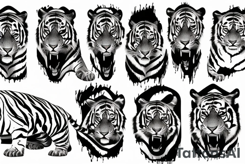 Earth apocalypse tiger tattoo idea