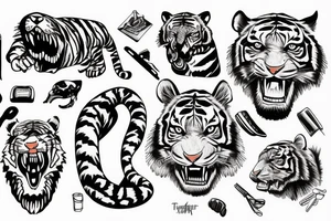 Tiger biting earth tattoo idea