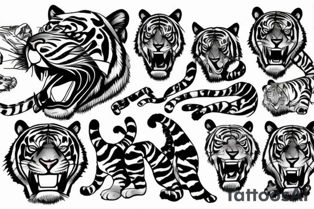 Tiger biting earth tattoo idea