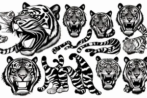 Tiger biting earth tattoo idea