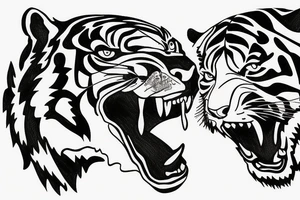 Tiger biting planet earth tattoo idea