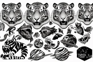 Tiger biting planet earth tattoo idea