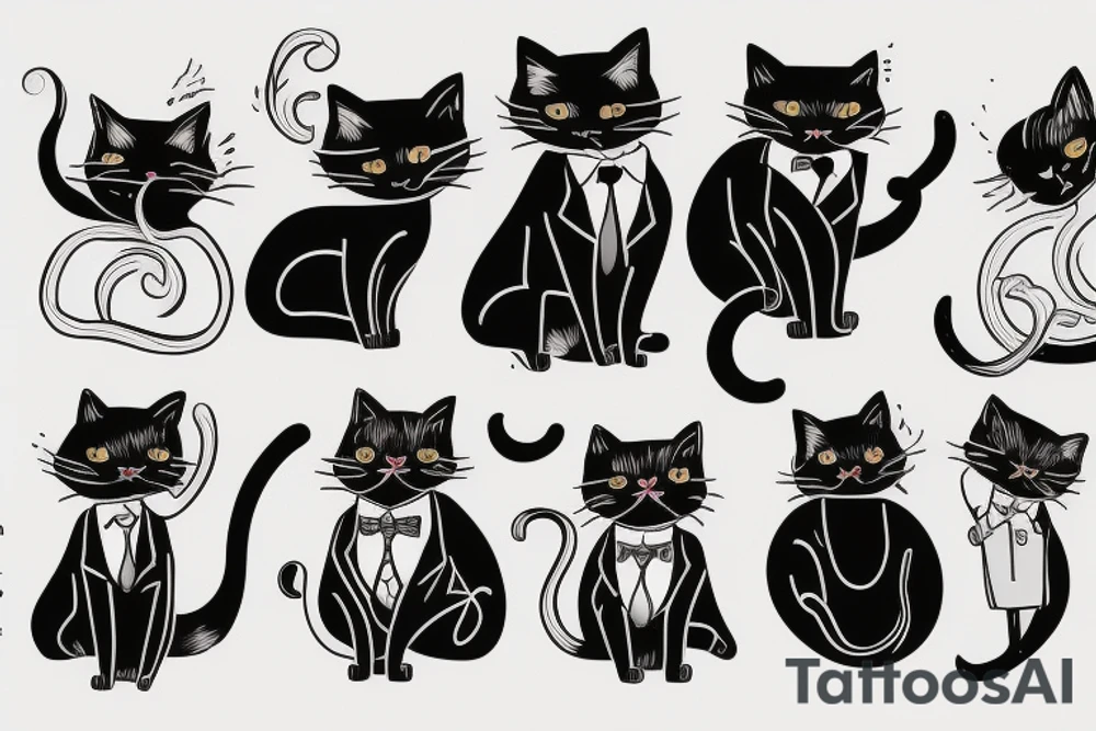 Gentleman cat tattoo idea