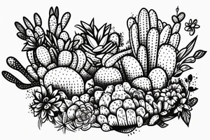 human cactus sitting on a sofa tattoo idea
