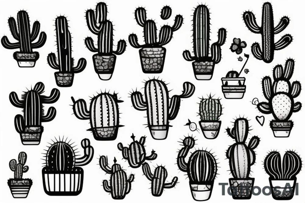 human cactus tattoo idea