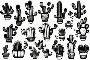 human cactus tattoo idea