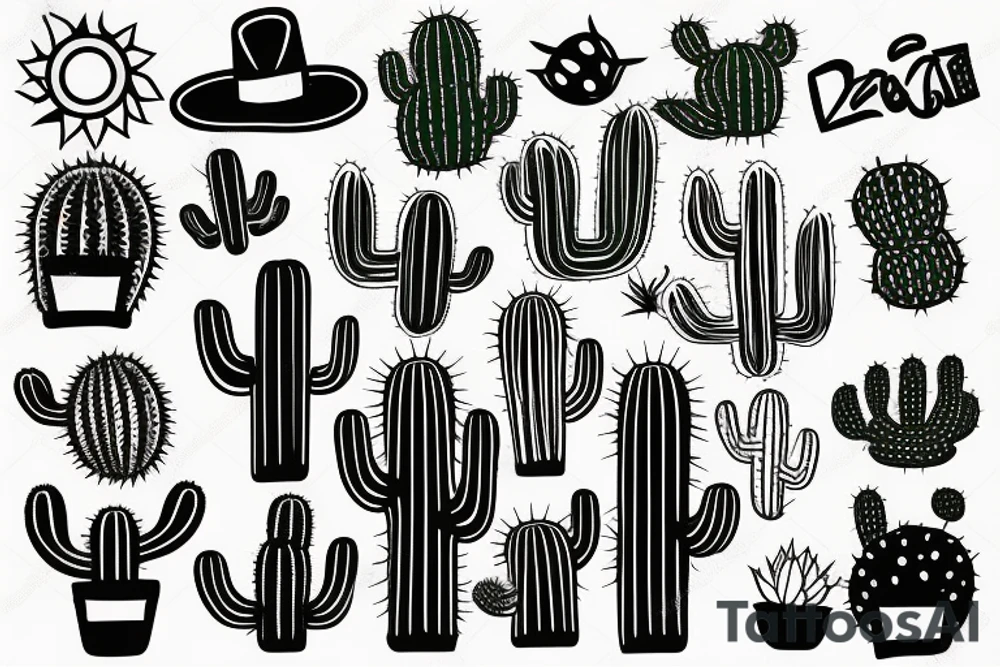 human cactus tattoo idea